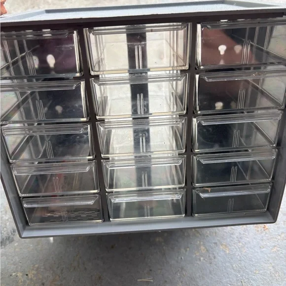 Black Storage Cabinet with 15 Drawers- Perfect for organizing home, office, shop - Picture 2 of 6